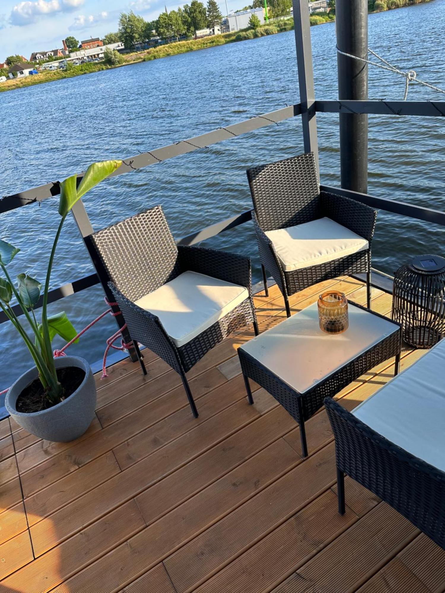 Ferienwohnung Premium Hausboot Trave Traum Lübeck Exterior foto